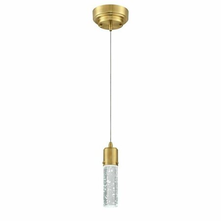 BRILLIANTBULB 1 Light LED Mini Pendant Champagne Brass Finish with Bubble Glass BR2690067